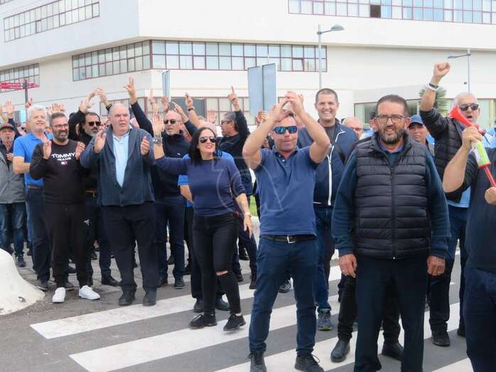 Imagen de la protesta que tuvo lugar este jueves en Telde / TA
